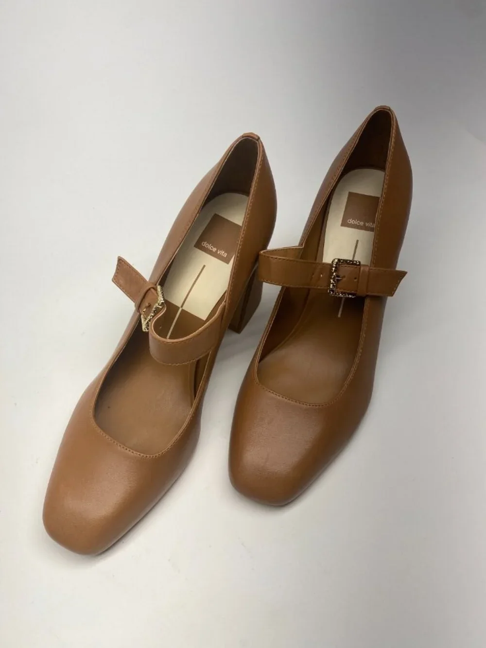 Dolce Vita Women's Lakota Mary Jane Caramel Heels Sz 10